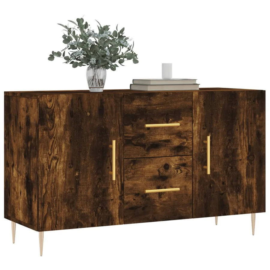 Buffet chêne fumé 100x36x60 cm bois d'ingénierie - 3