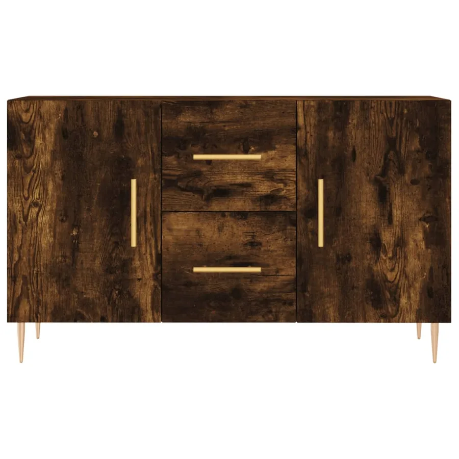 Buffet chêne fumé 100x36x60 cm bois d'ingénierie - 6
