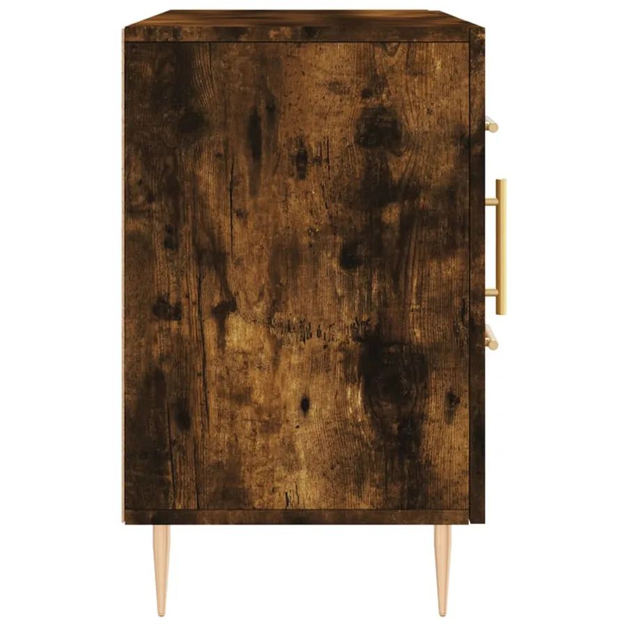 Buffet chêne fumé 100x36x60 cm bois d'ingénierie - 7