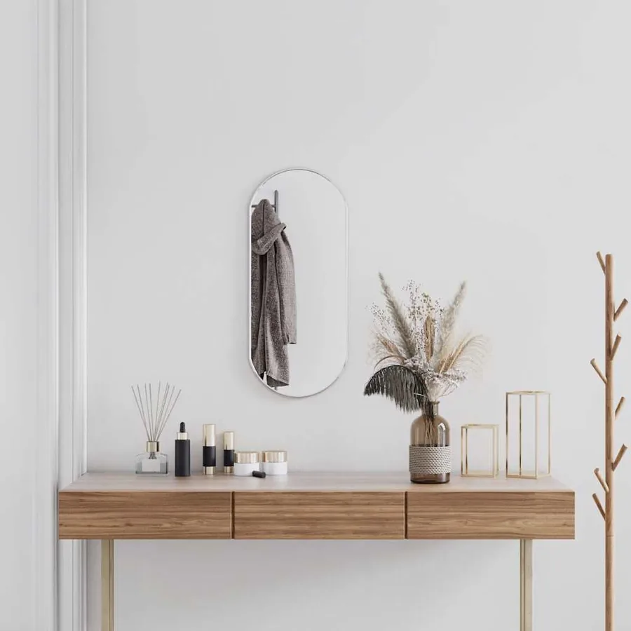 Miroir mural Argenté 70x30 cm Ovale