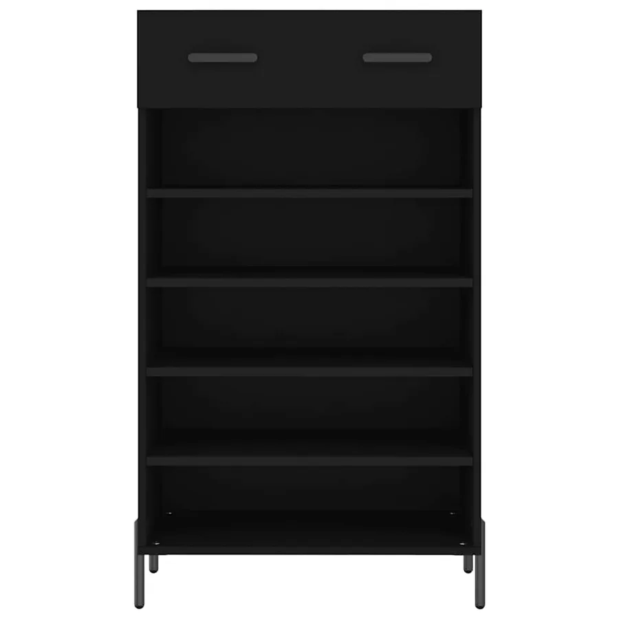 Armoire à chaussures noir 60x35x105 cm bois d'ingénierie - 6