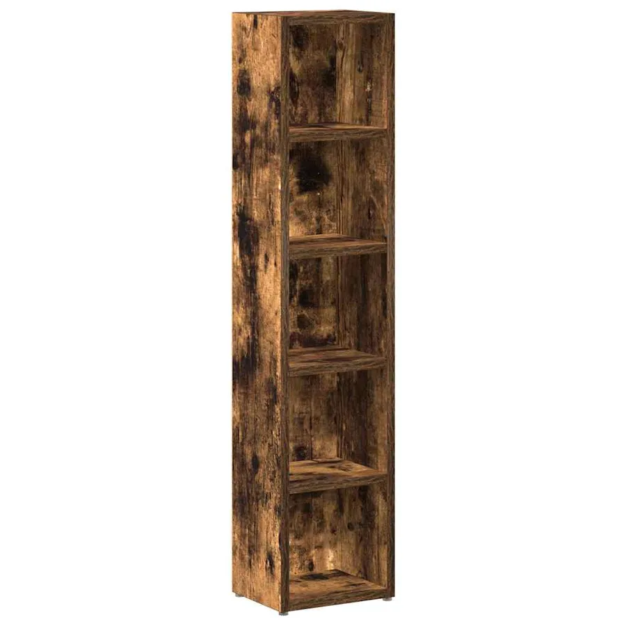 Armoires à CD 2 pcs Chêne fumé 21x16x93,5 cm Bois d'ingénierie - 4