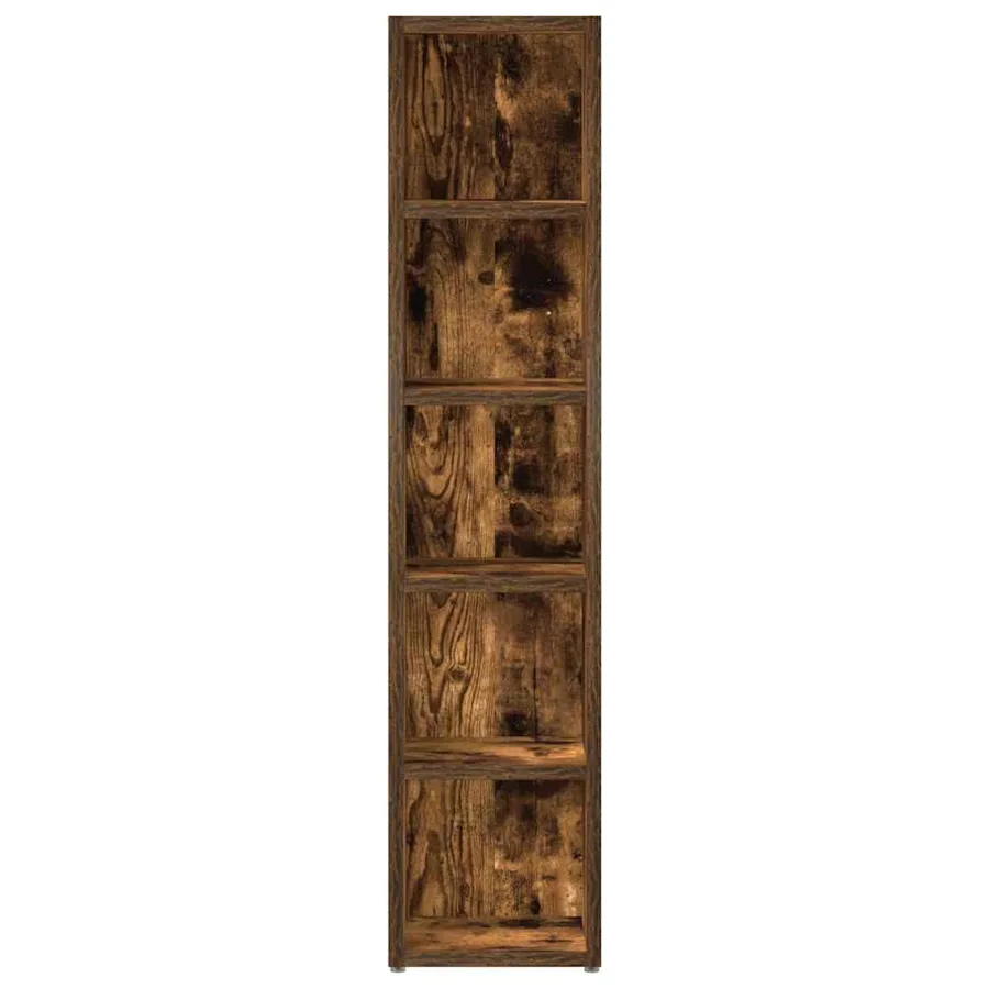 Armoires à CD 2 pcs Chêne fumé 21x16x93,5 cm Bois d'ingénierie - 5
