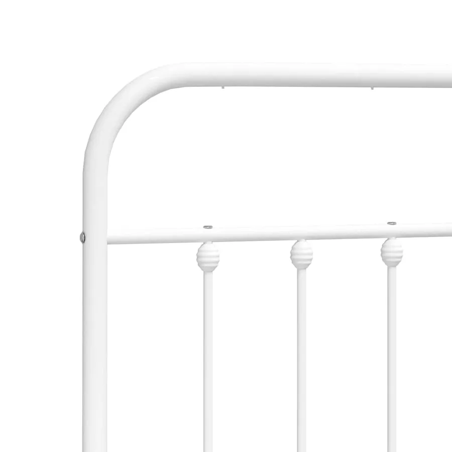 Cadre de lit métal sans matelas et tête de lit blanc 150x200 cm - 10