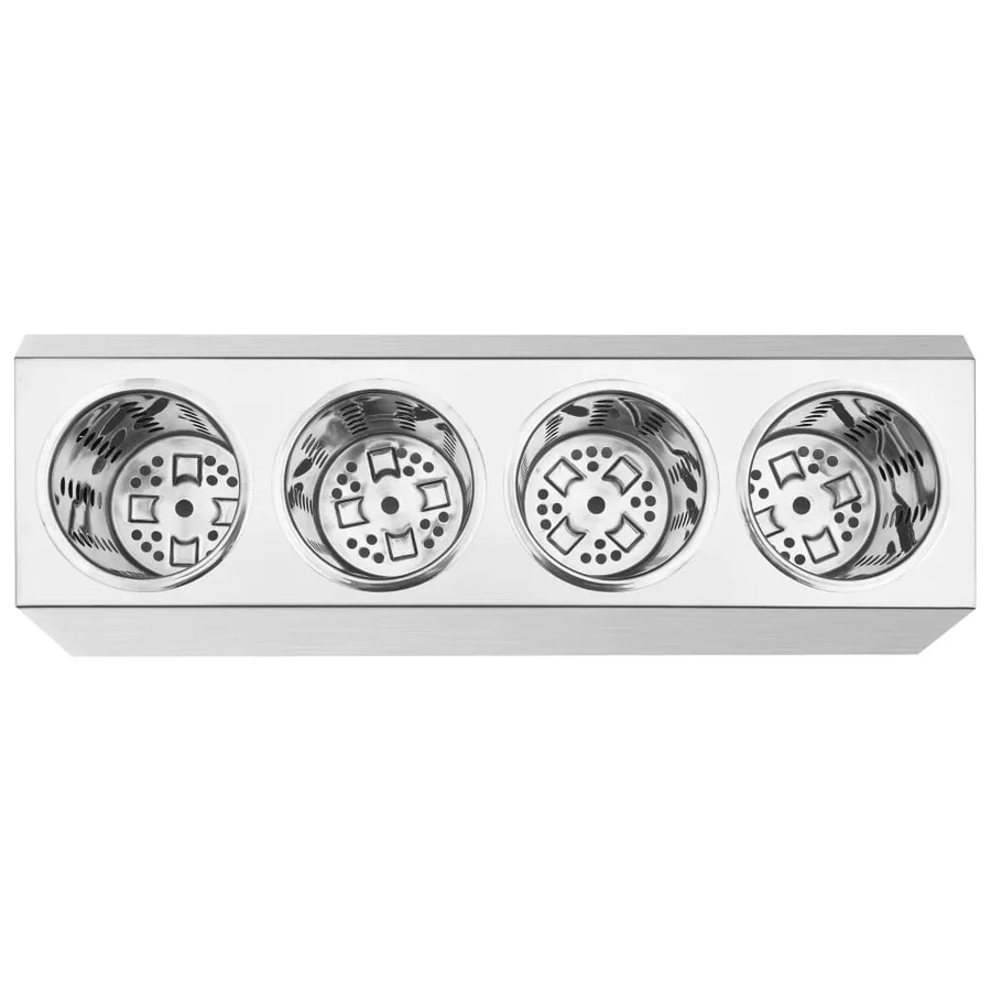 Porte-couverts 4 grilles Rectangulaire Acier inoxydable - 6