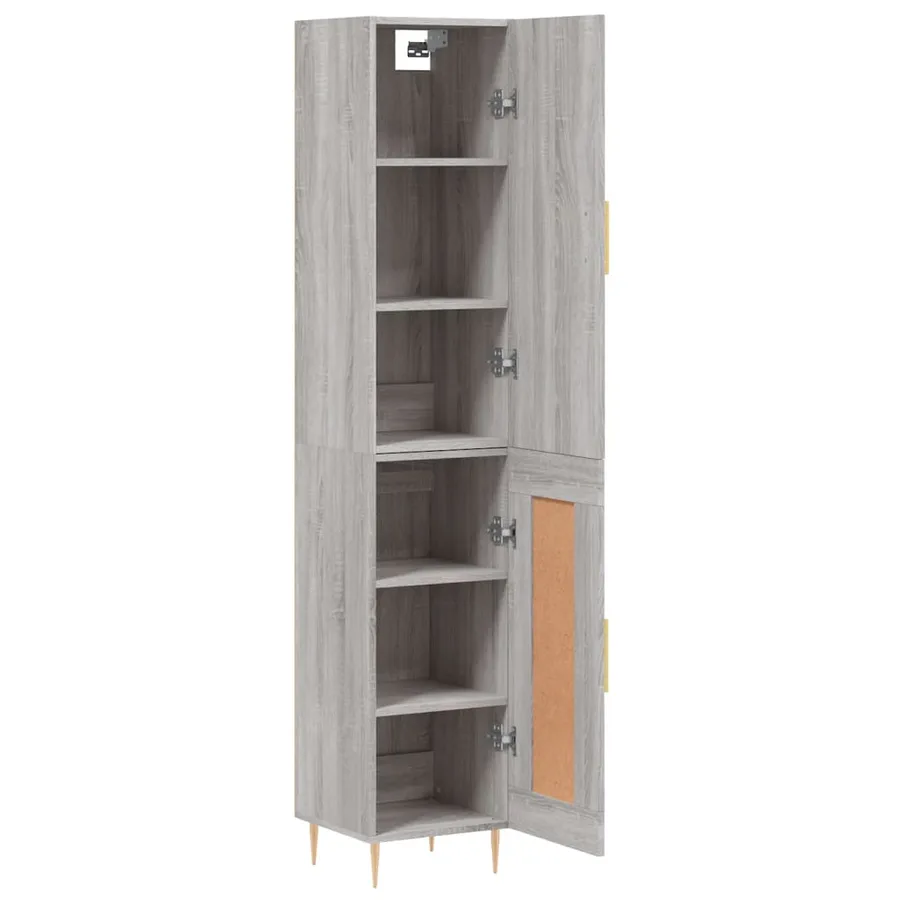 Buffet haut Sonoma gris 34,5x34x180 cm Bois d'ingénierie - 4