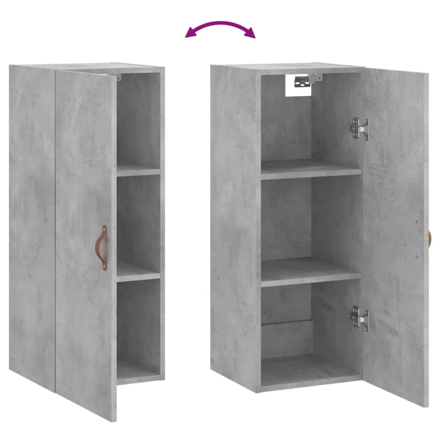 Armoire murale gris béton 34,5x34x90 cm - 10