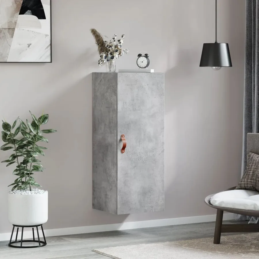 Armoire murale gris béton 34,5x34x90 cm - 3