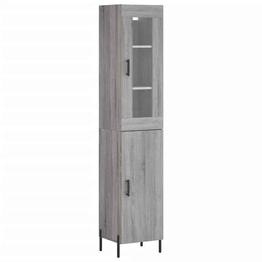Buffet haut Sonoma gris 34,5x34x180 cm Bois d'ingénierie - 2