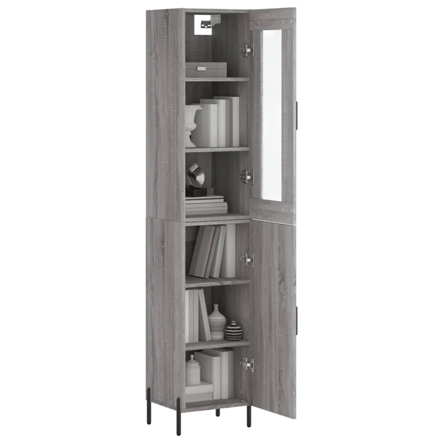 Buffet haut Sonoma gris 34,5x34x180 cm Bois d'ingénierie - 3