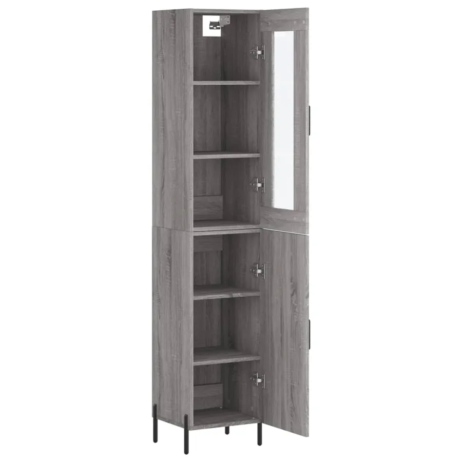 Buffet haut Sonoma gris 34,5x34x180 cm Bois d'ingénierie - 4