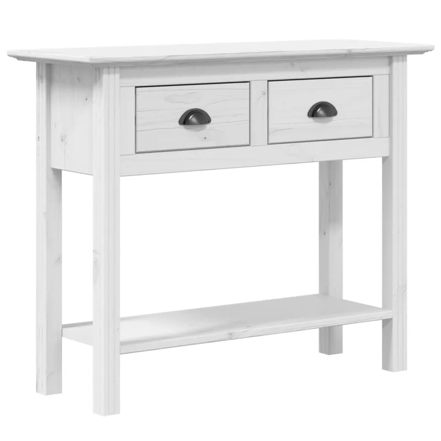 Table console BODO blanc 91x35x74 cm bois de pin massif - 2