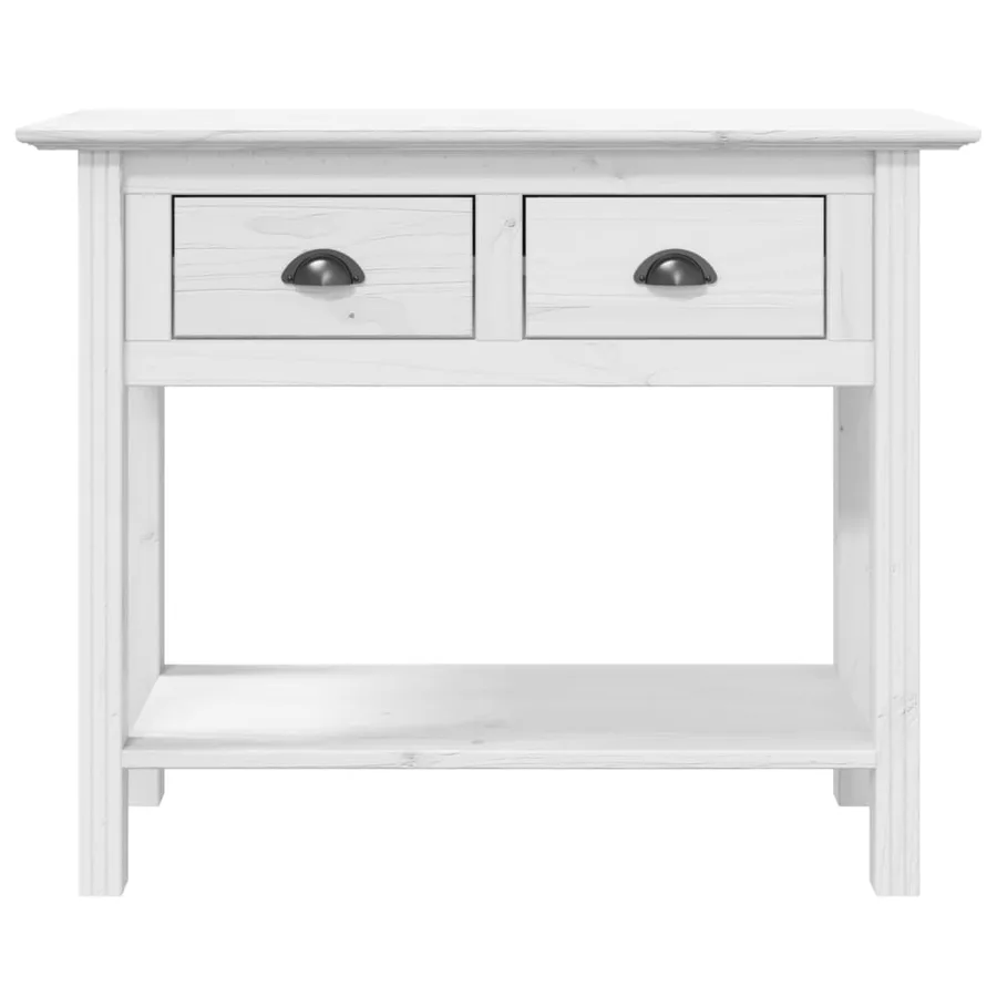 Table console BODO blanc 91x35x74 cm bois de pin massif - 3