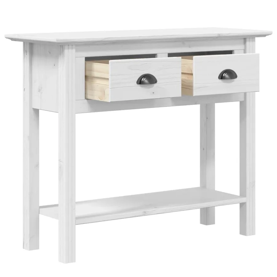 Table console BODO blanc 91x35x74 cm bois de pin massif - 4