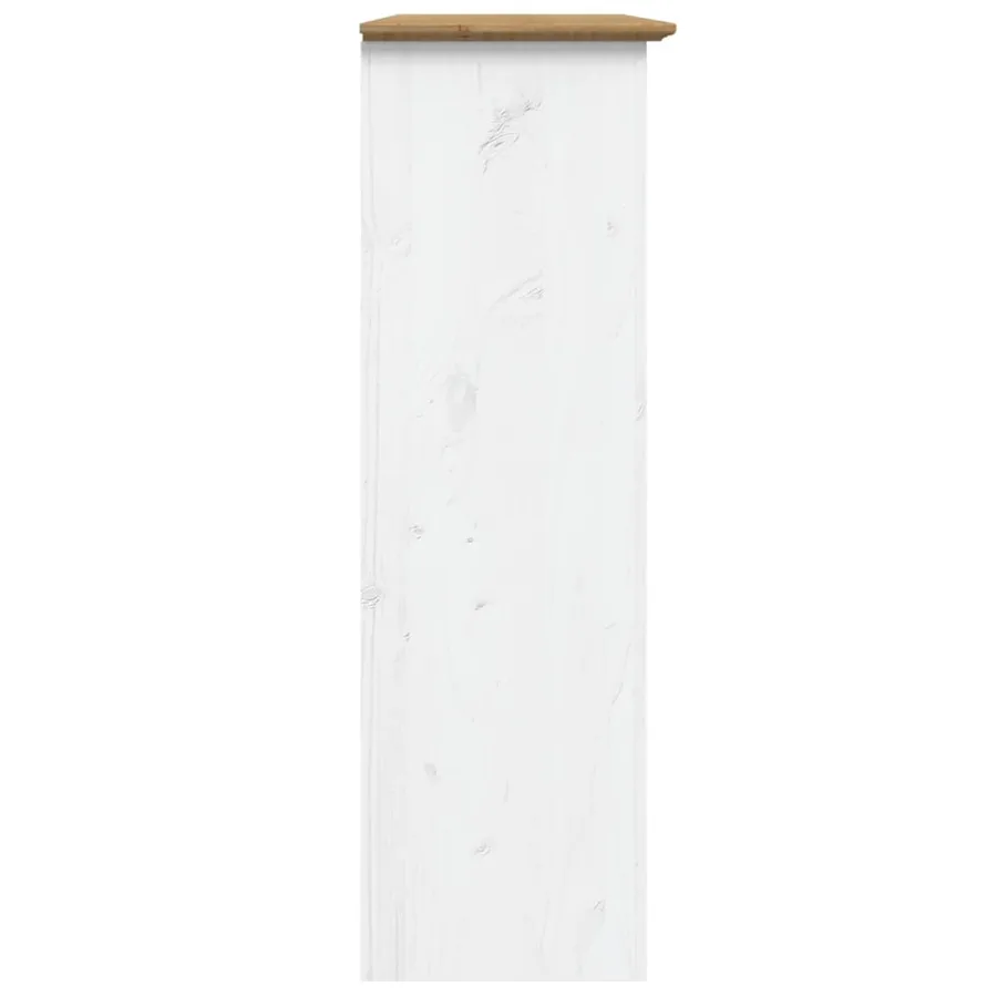 Armoire avec portes vitrées BODO blanc marron bois pin massif - 5
