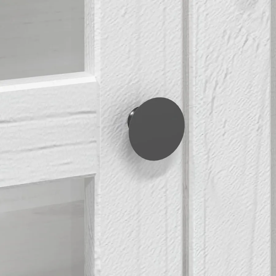 Armoire avec portes vitrées BODO blanc marron bois pin massif - 7