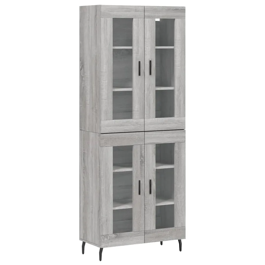 Buffet haut Sonoma gris 69,5x34x180 cm Bois d'ingénierie - 2