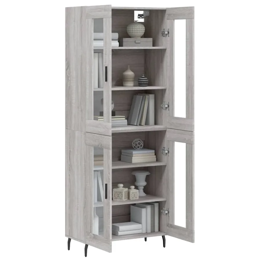Buffet haut Sonoma gris 69,5x34x180 cm Bois d'ingénierie - 3