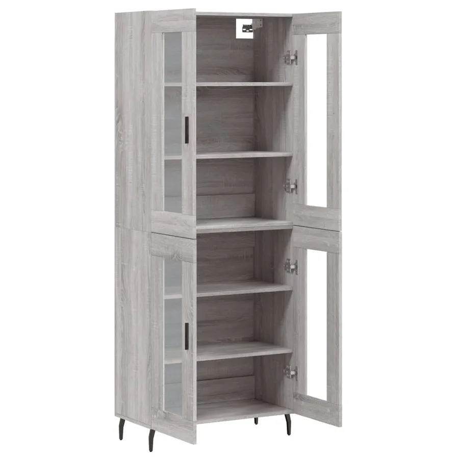 Buffet haut Sonoma gris 69,5x34x180 cm Bois d'ingénierie - 4