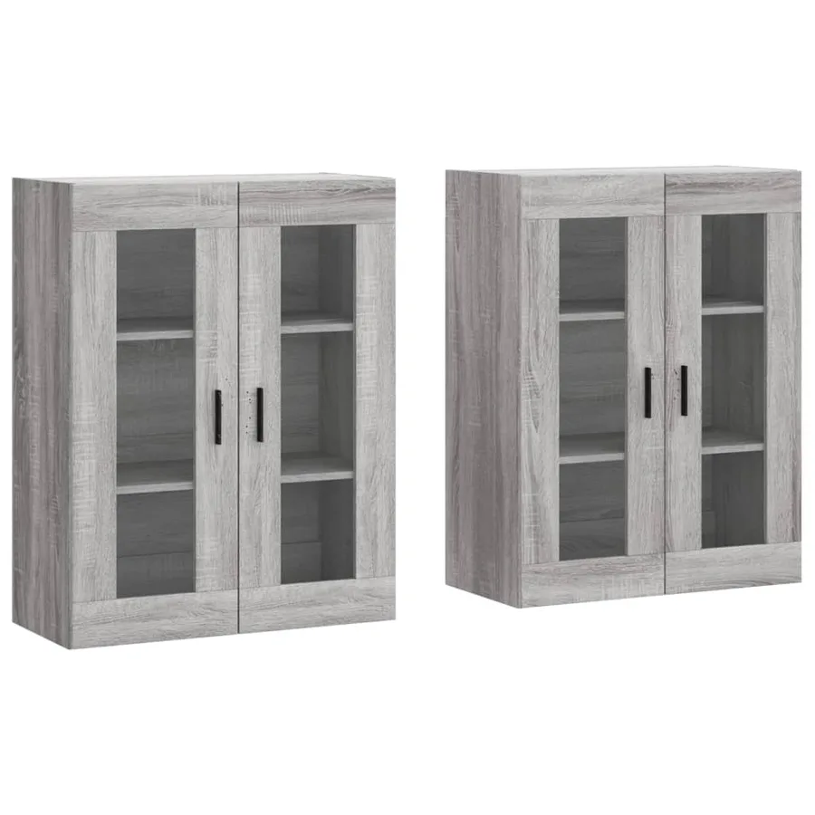 Armoires murales 2 pcs sonoma gris bois d'ingénierie - 2
