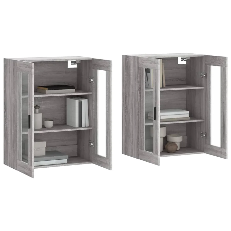 Armoires murales 2 pcs sonoma gris bois d'ingénierie - 3