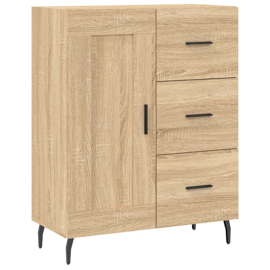Buffet haut Chêne sonoma 69,5x34x180 cm Bois d'ingénierie - 7