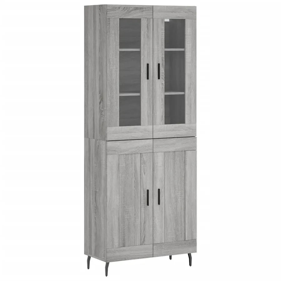 Buffet haut Sonoma gris 69,5x34x180 cm Bois d'ingénierie - 2
