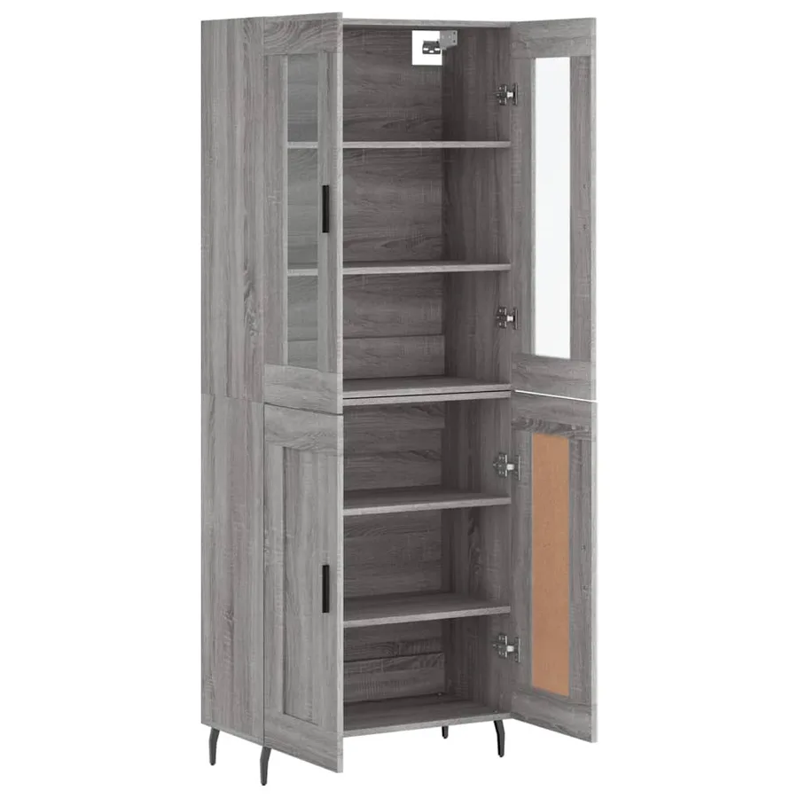 Buffet haut Sonoma gris 69,5x34x180 cm Bois d'ingénierie - 4