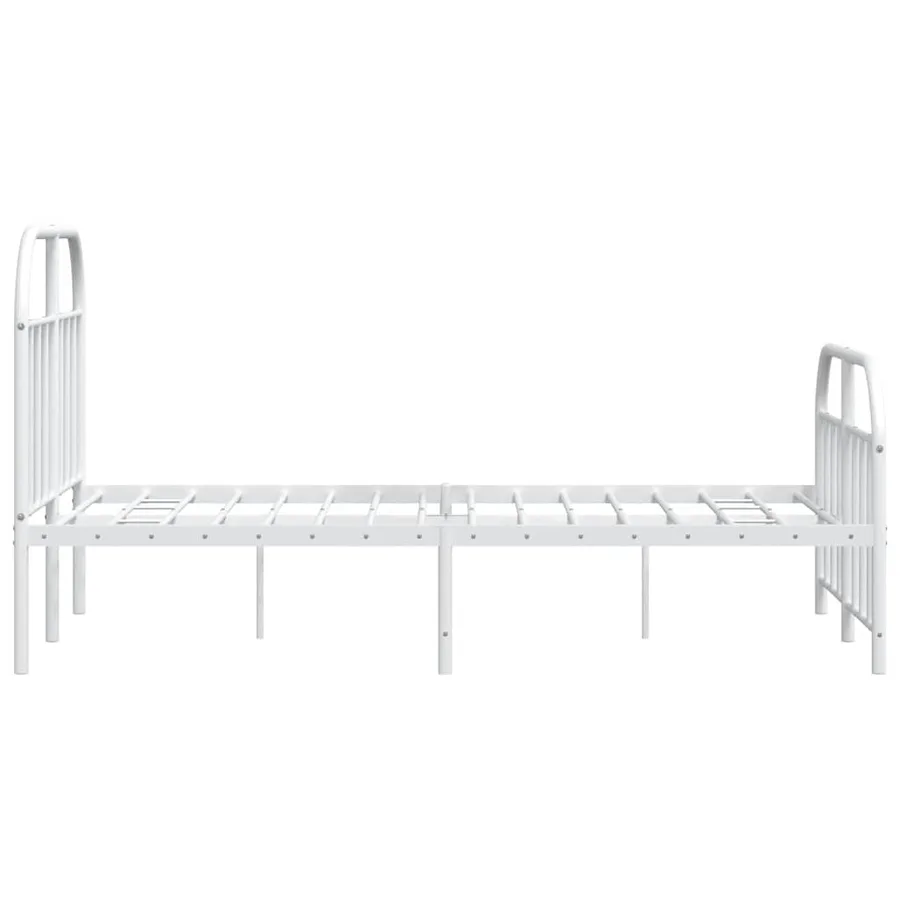 Cadre de lit métal sans matelas et pied de lit blanc 120x200 cm - 7