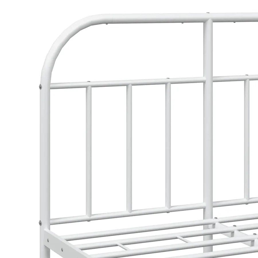 Cadre de lit métal sans matelas et pied de lit blanc 120x200 cm - 9