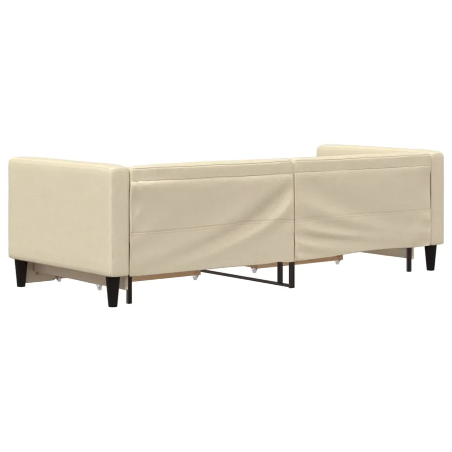 Lit de jour avec gigogne et tiroirs sans matelas crème 80x200cm - 5