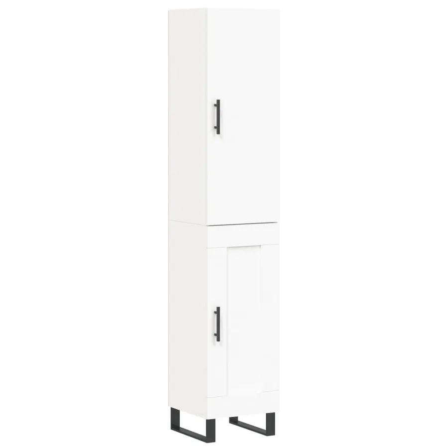Buffet haut Blanc 34,5x34x180 cm Bois d'ingénierie - 2