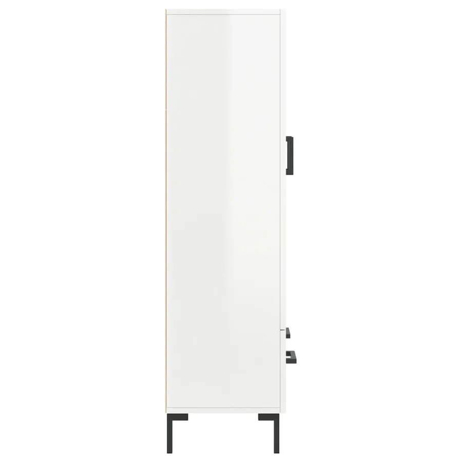 Buffet haut blanc brillant 69,5x31x115 cm bois d'ingénierie - 7