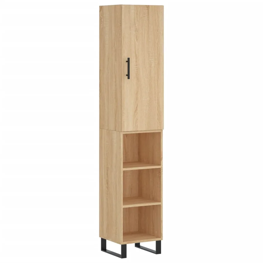 Buffet haut Chêne sonoma 34,5x34x180 cm Bois d'ingénierie - 2