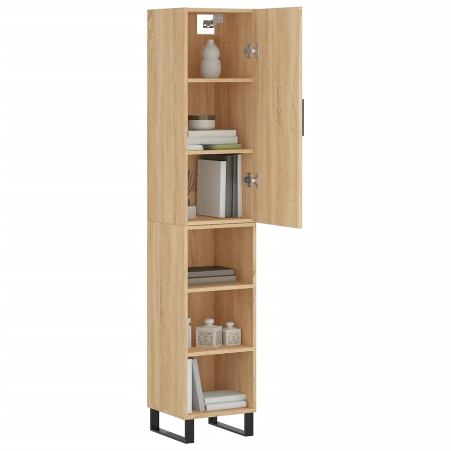 Buffet haut Chêne sonoma 34,5x34x180 cm Bois d'ingénierie - 3