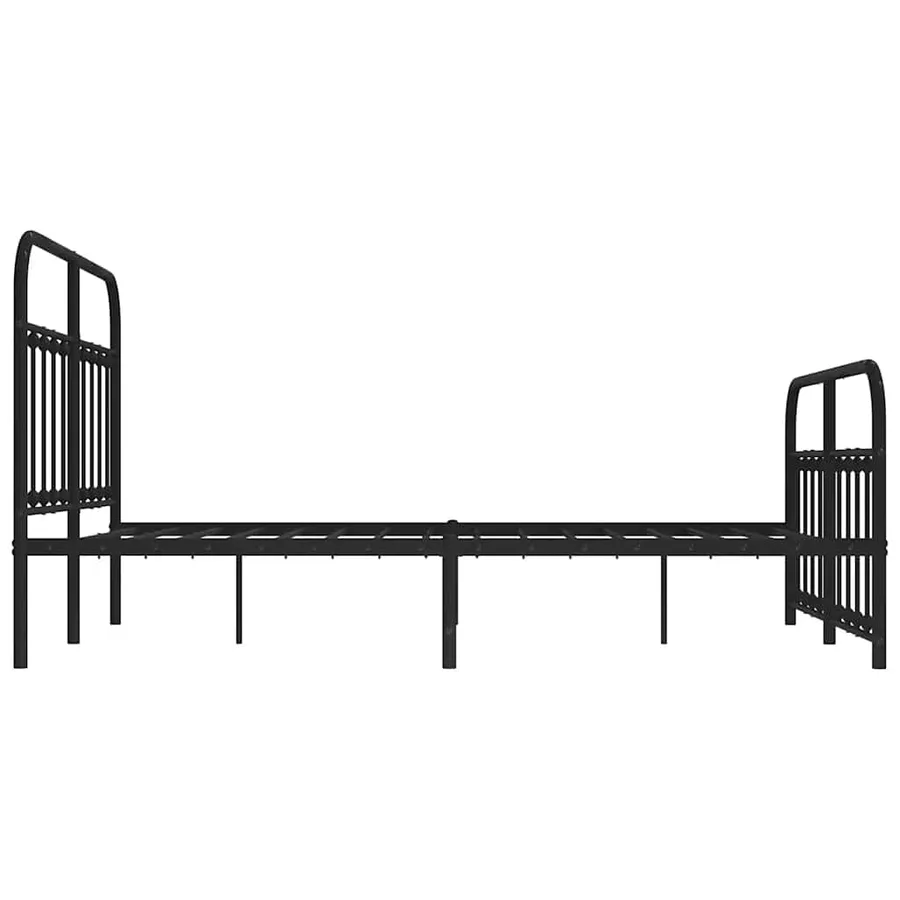 Cadre de lit métal sans matelas avec pied de lit noir 150x200cm - 7