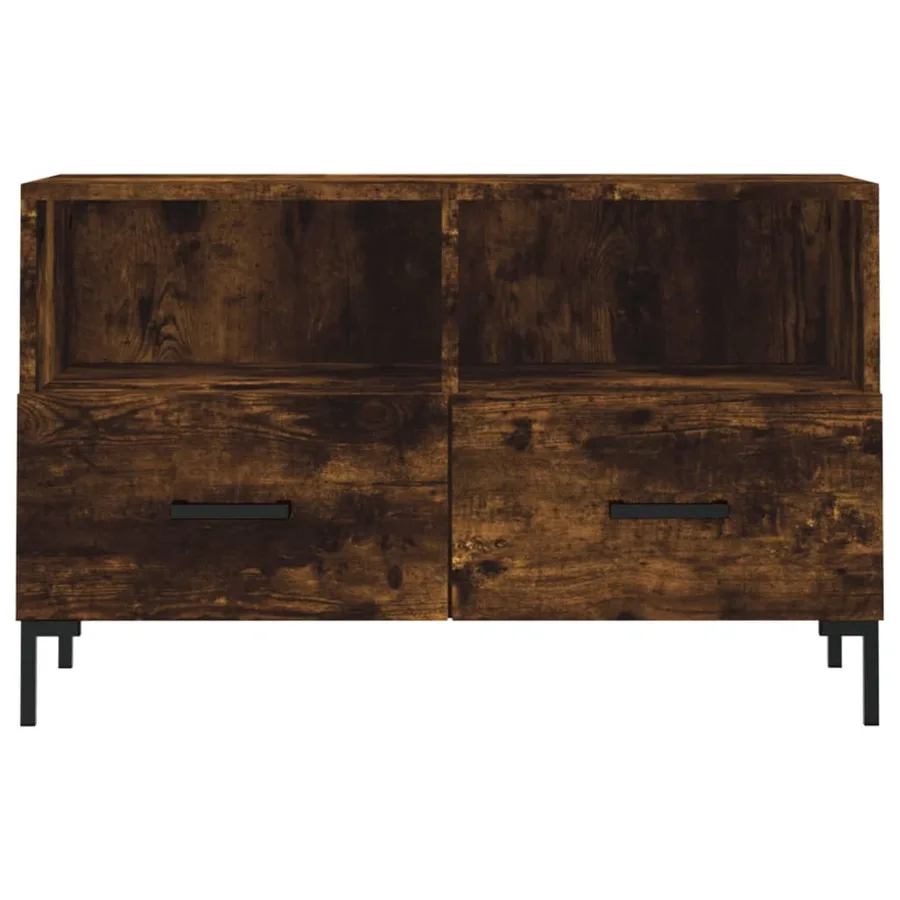 Meuble TV Chêne fumé 80x36x50 cm Bois d'ingénierie - 5