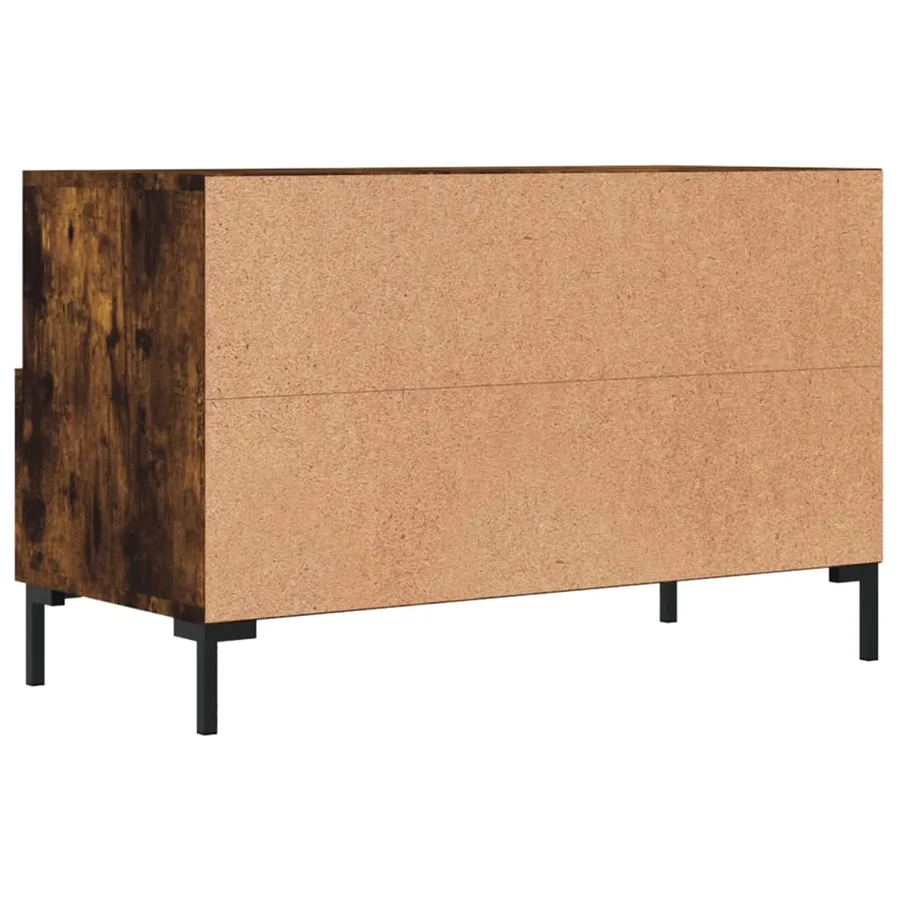 Meuble TV Chêne fumé 80x36x50 cm Bois d'ingénierie - 8