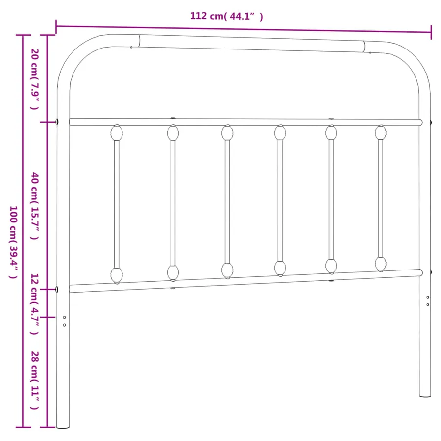 Tête de lit de remplacement métal blanc 100 cm - 7