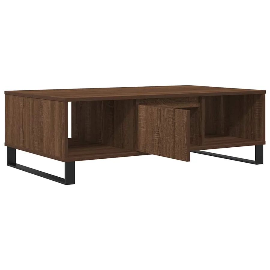 Table basse chêne marron 104x60x35 cm bois d'ingénierie - 4