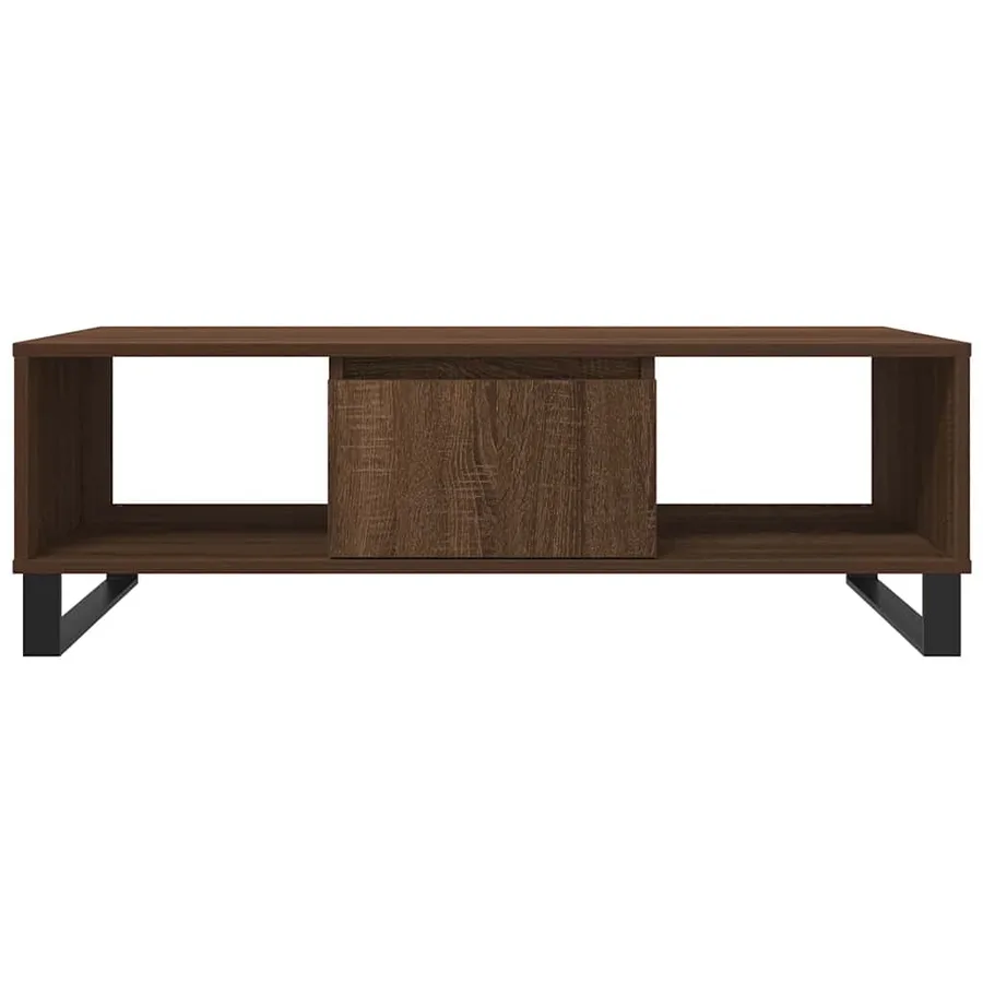 Table basse chêne marron 104x60x35 cm bois d'ingénierie - 5
