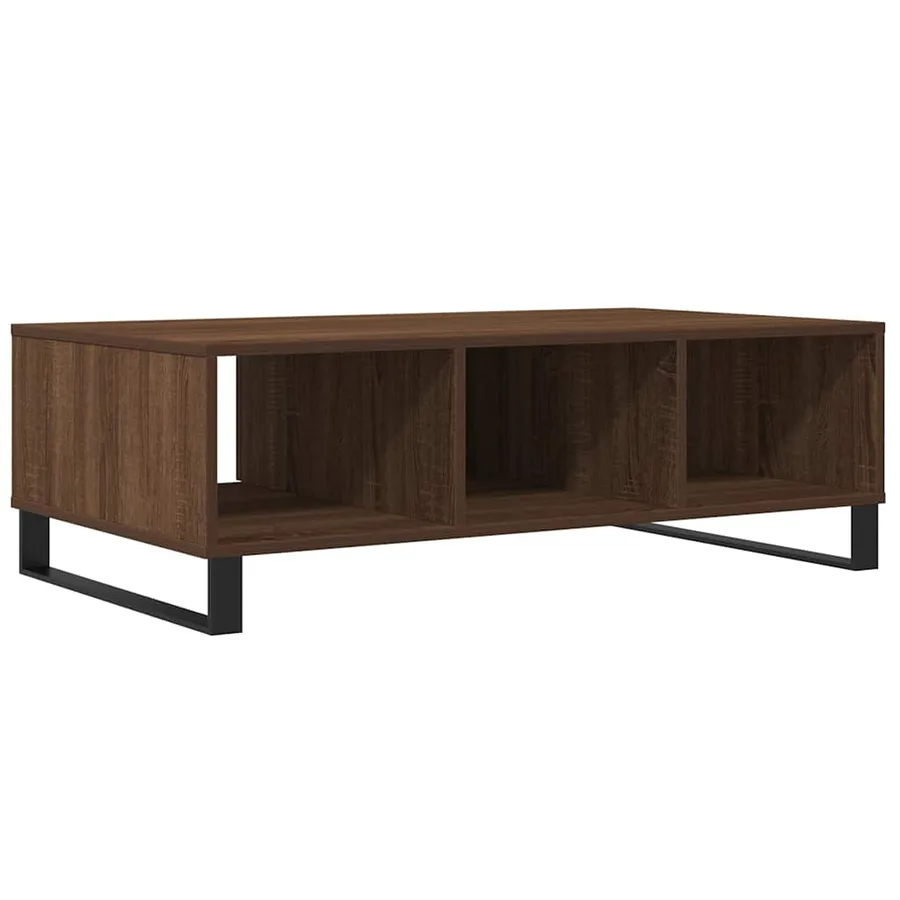 Table basse chêne marron 104x60x35 cm bois d'ingénierie - 7