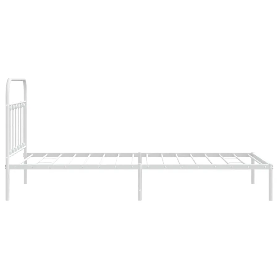 Cadre de lit métal sans matelas et tête de lit blanc 100x200 cm - 8