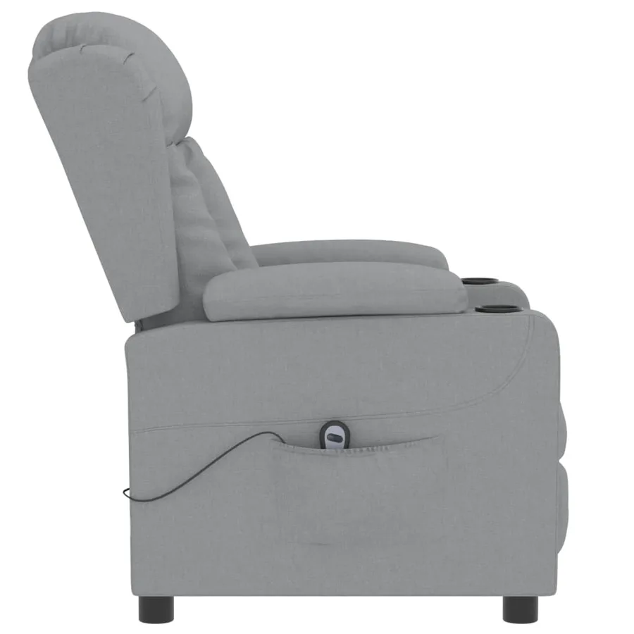 Fauteuil inclinable électrique Gris clair Tissu - 5
