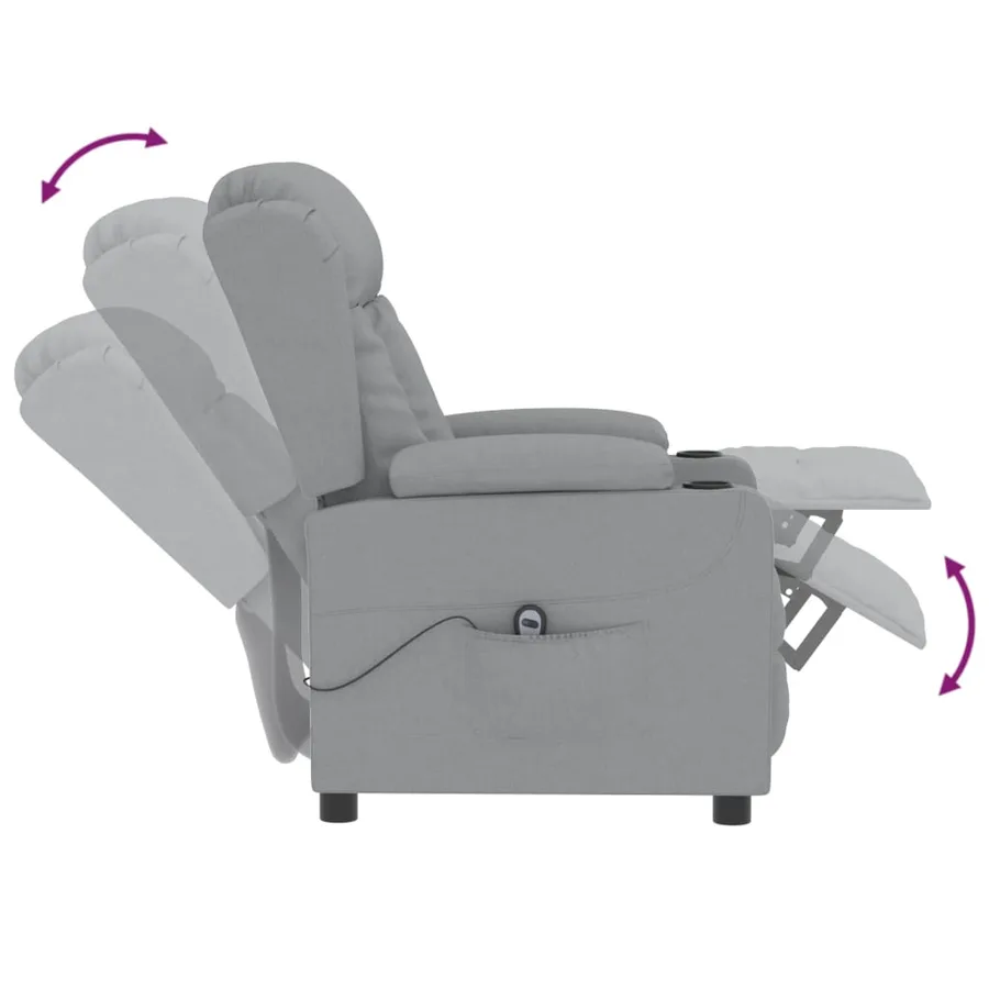 Fauteuil inclinable électrique Gris clair Tissu - 7