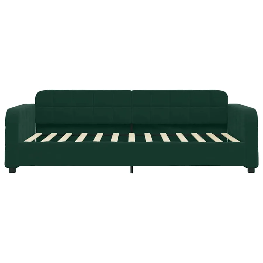 Lit de jour avec matelas vert foncé 80x200 cm velours - 4