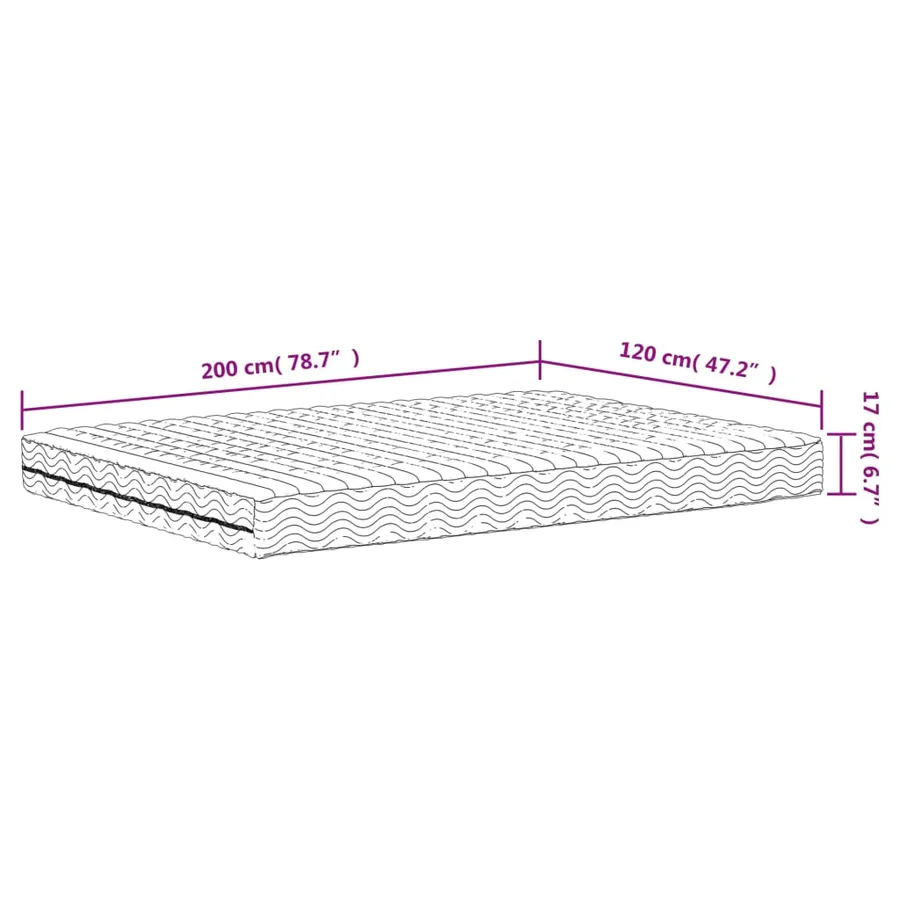 Matelas en mousse blanc 120x200 cm dureté H2 H3 - 9