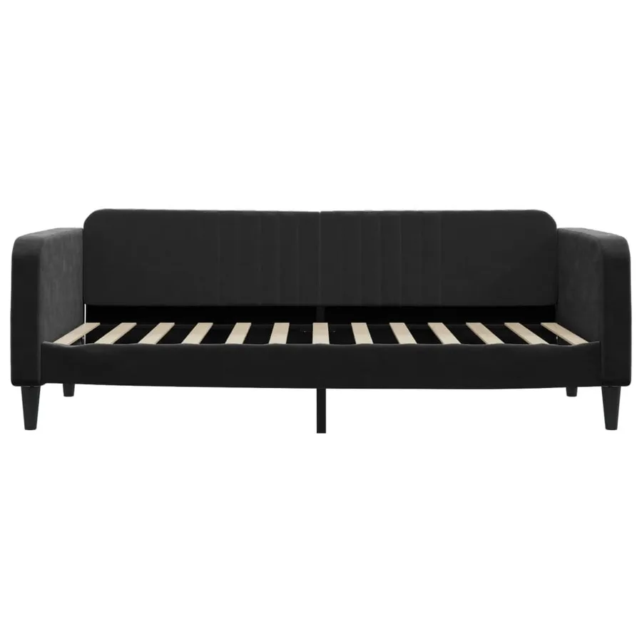Lit de jour avec matelas noir 90x200 cm velours - 4