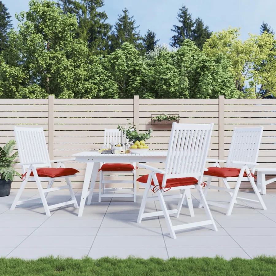 Coussins de chaise lot de 4 rouge 40x40x7 cm tissu oxford