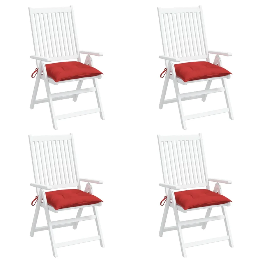 Coussins de chaise lot de 4 rouge 40x40x7 cm tissu oxford - 4